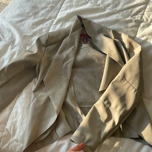 Beautiful Aqua leather and suede jacket- kids Medium so fits like an XS adult